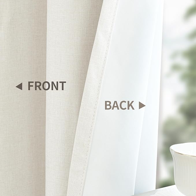 YoungsTex 54 Inch Length Linen Blackout Curtains - Image 6