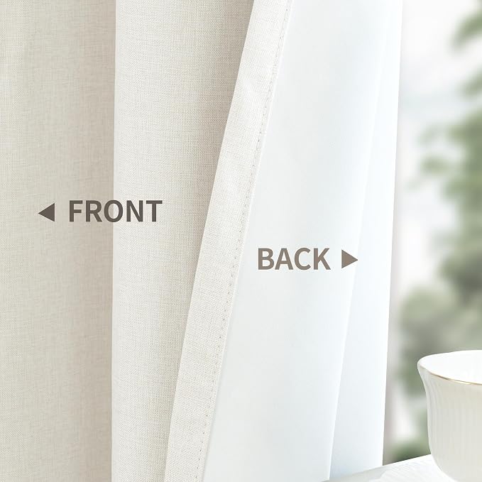 YoungsTex Linen 100% Blackout Curtains 72 Inches Long - Image 5