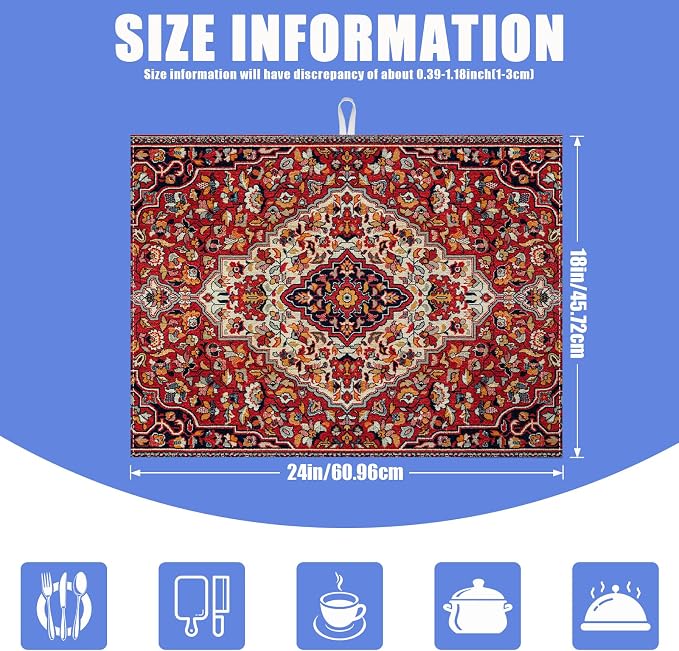 Boho Vintage Ethnic Dish Drying Mat - Image 2