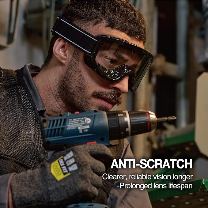 DEX FIT Protective Safety Goggles SG220B; Anti Fog & Scratch, Z87 Eye Protection - Image 3