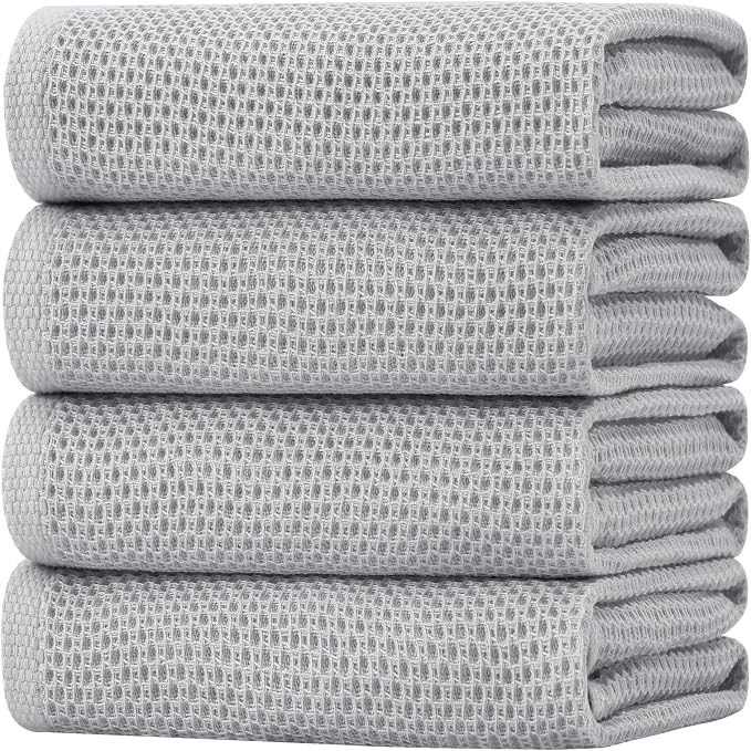 Homaxy 100% Cotton Waffle Weave Kitchen Dish Towels, Ultra Soft Absorbent Quick by Homaxy