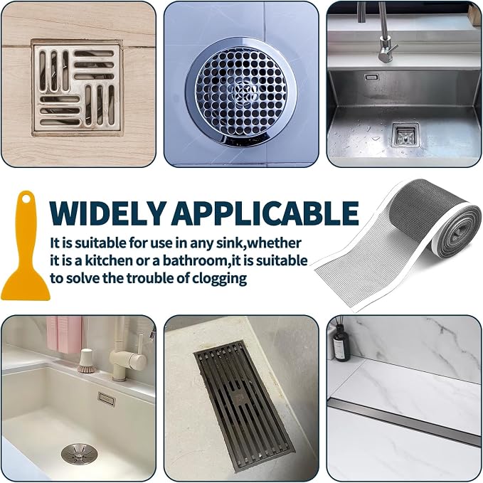 4 Inch x 33 FT Disposable Shower Drain Screen Self-Adhesive Stickers, - Image 5