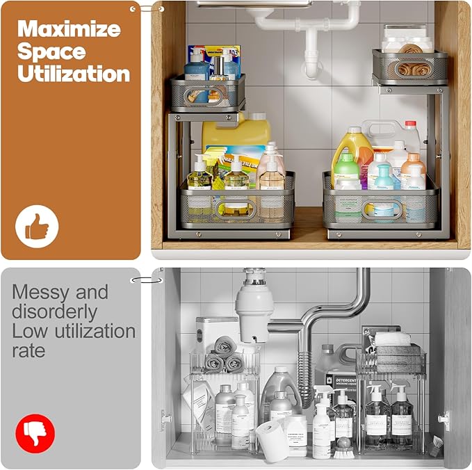 1 Pack 15.7IN-Depth Under Sink Organizer - Image 5