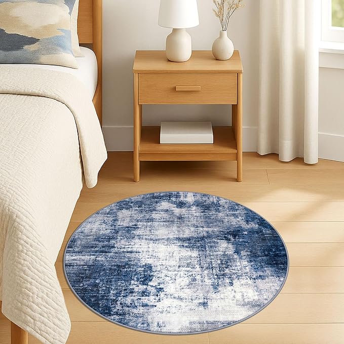 IOHOUZE Round Area Rug 3 Ft Circle Entryway Rugs Round Washable Door Mat Indoor - Image 8