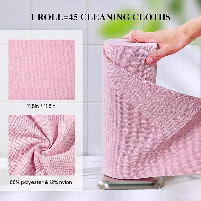 HONOVA Microfiber Cleaning Cloth Roll 45 Pack, Tear Away Microfiber Towels - Image 6