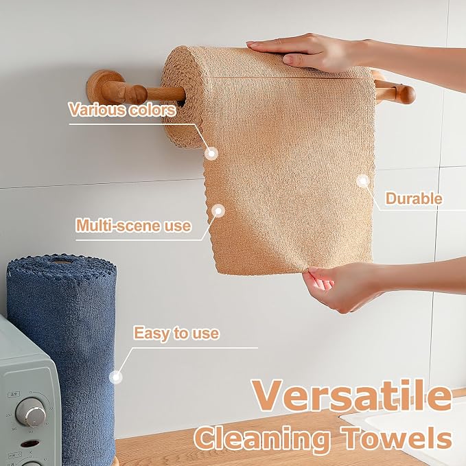 Jessy Home 80 Pack Microfiber Cleaning Cloth Roll Reusable Paper Towels 12"x12" - Image 4