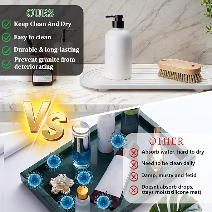 Instant Dry Sink Caddy Organizer, Fast Drying Sink Caddy, Water Absorbing Stone - Image 5