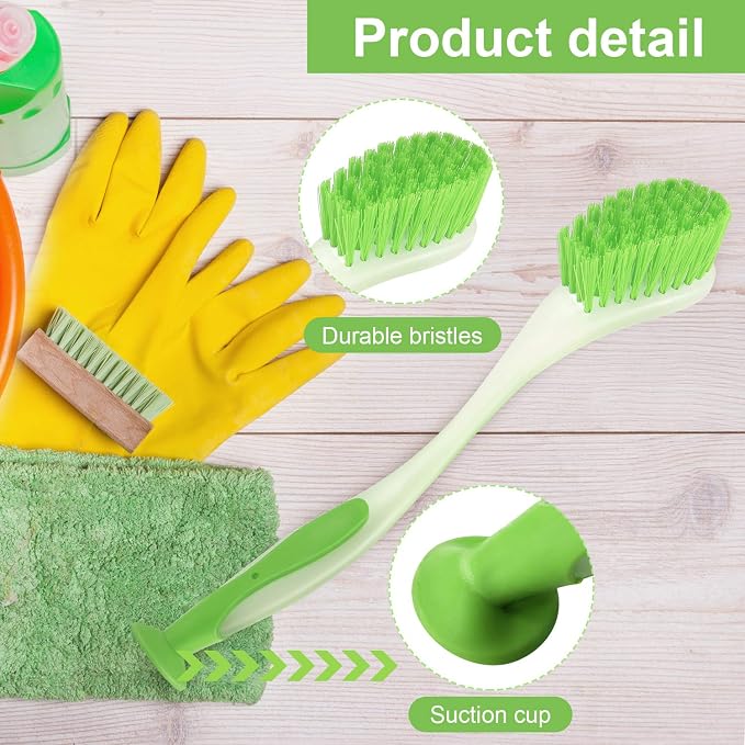 5 Pieces Long Dish Brush with Handle Assorted Color Dishwashing Brush with - Image 3