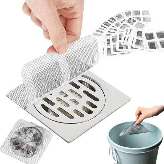 Disposable Disposable Hair Catcher Shower Drain Square Mesh Stickers, Upgrade by WangCai