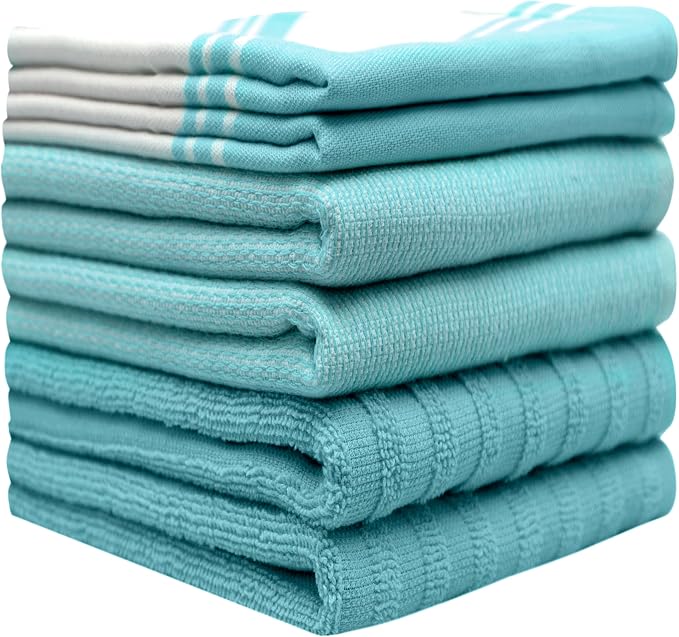 Premium Kitchen Towels | Large Cotton Dish Towels | Flat & Terry Highly - Image 2