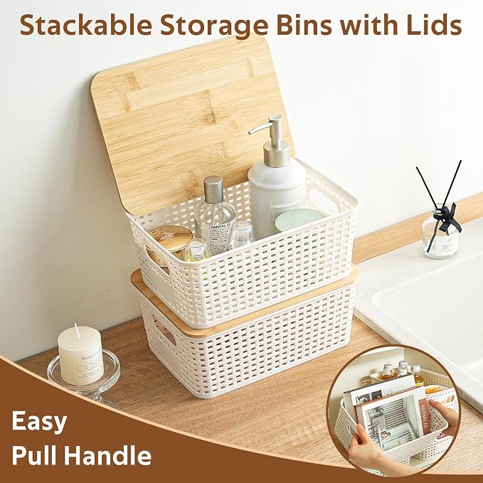 8 Pack Plastic Storage Bins - Image 3