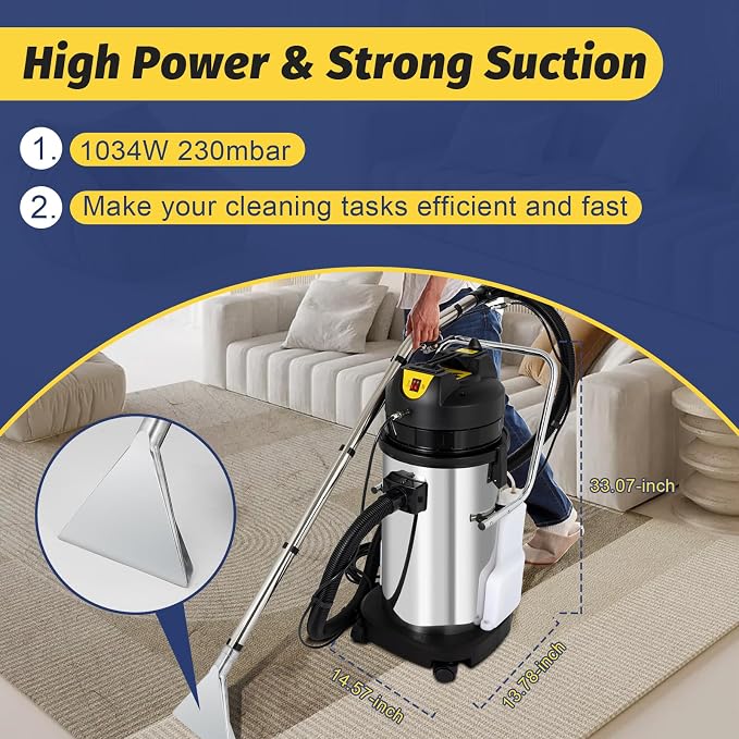 Commercial Carpet Cleaning Machine, 40L/11Gal Professional Multi-Purpose Carpet - Image 4