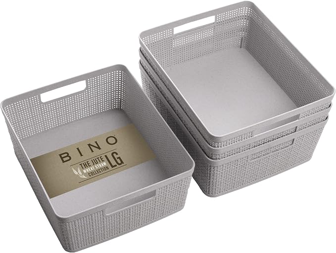 BINO | Woven Plastic Basket | Small, Space by BINO