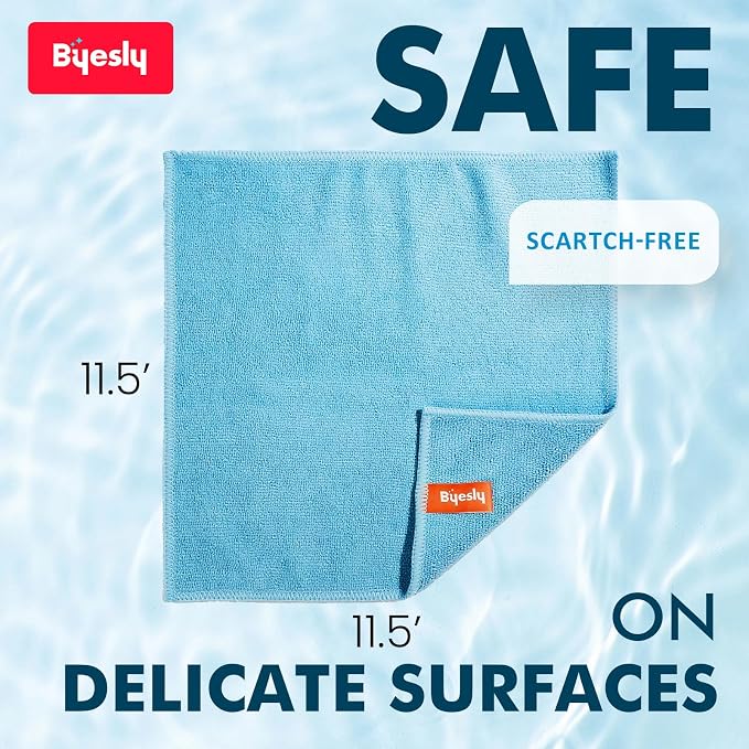 12-Pack Microfiber Cleaning Cloth, 11.5x11.5 Microfiber Towels - Image 4