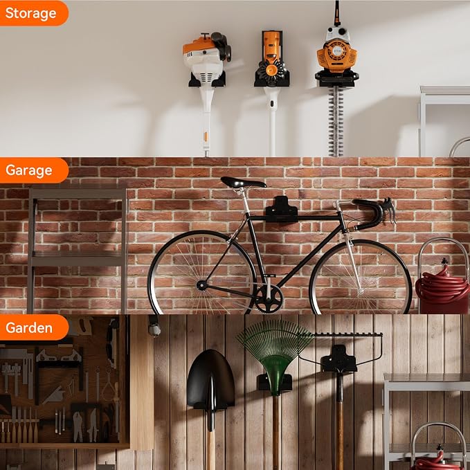 Garage Organization Storage Trimmer Rack, Garden Power Tool Hanger - Image 3