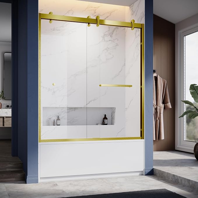 56"-60" W X 66" H Double Sliding Bathtub Door by UNIKOOSHOWERDOOR