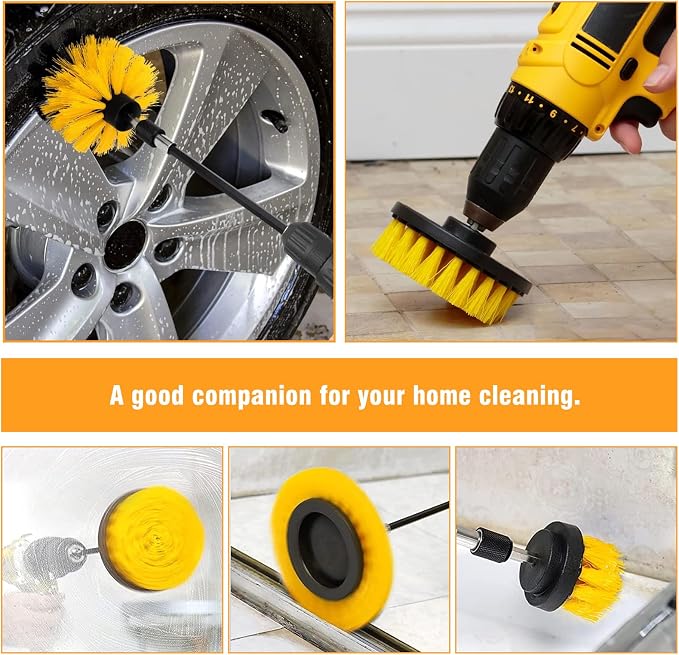 8 Pcs Drill Brush Attachment Set, Power Cleaning Scrub Brush Kit - Image 6