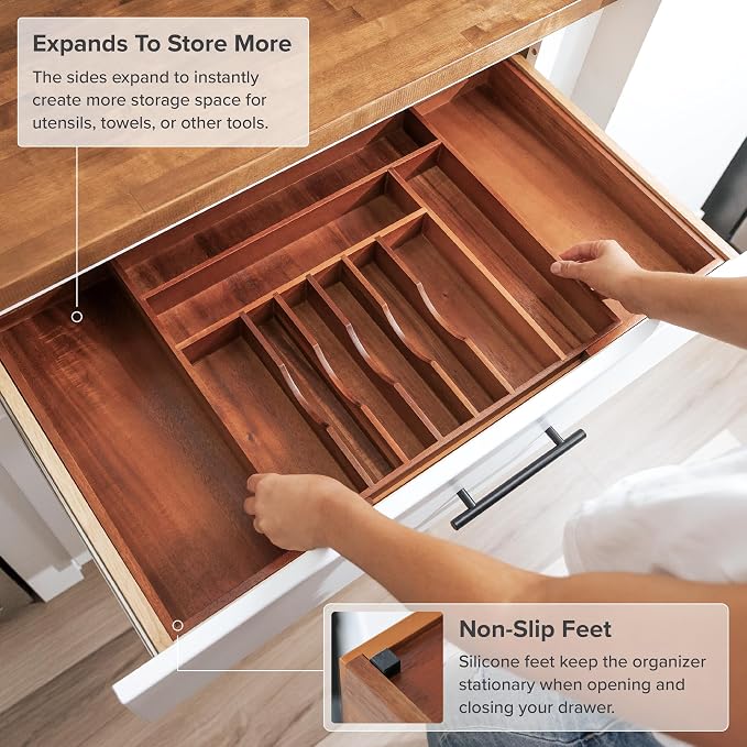 KitchenEdge Premium Silverware, Flatware and Utensil Organizer - Image 6