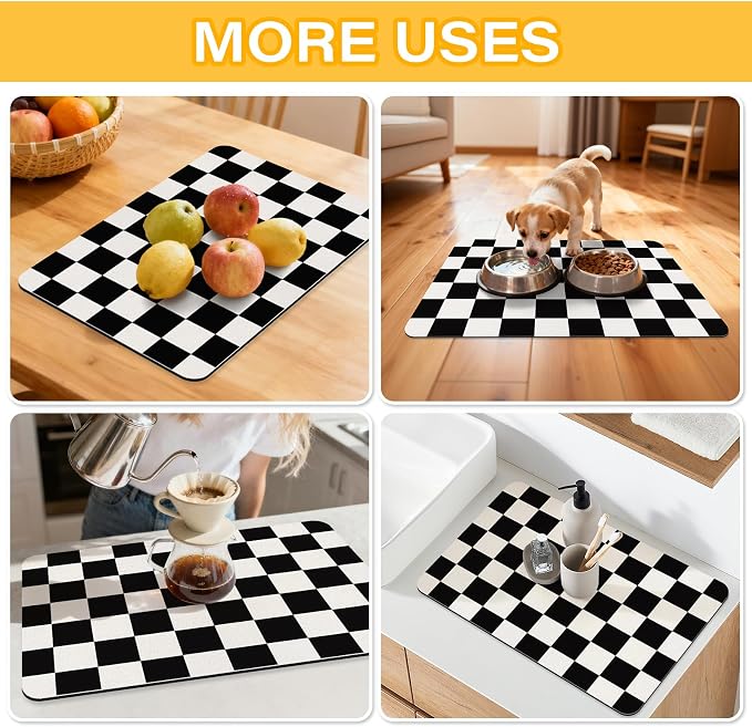 Checkered Dish Drying Mat 24" x 16" - Image 5