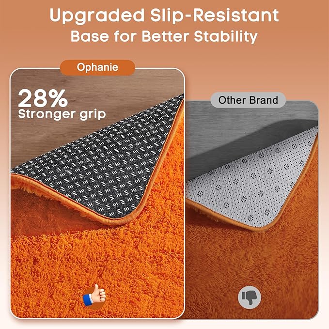 Ophanie Orange Fall Rugs for Bedroom Living Room, Fluffy Fuzzy Furry Carpet, Plush Soft Shaggy Bedside Indoor Floor 4x6 Area Rug for Kids Girls Boys Baby Teen Dorm Nursery Home Decor Aesthetic