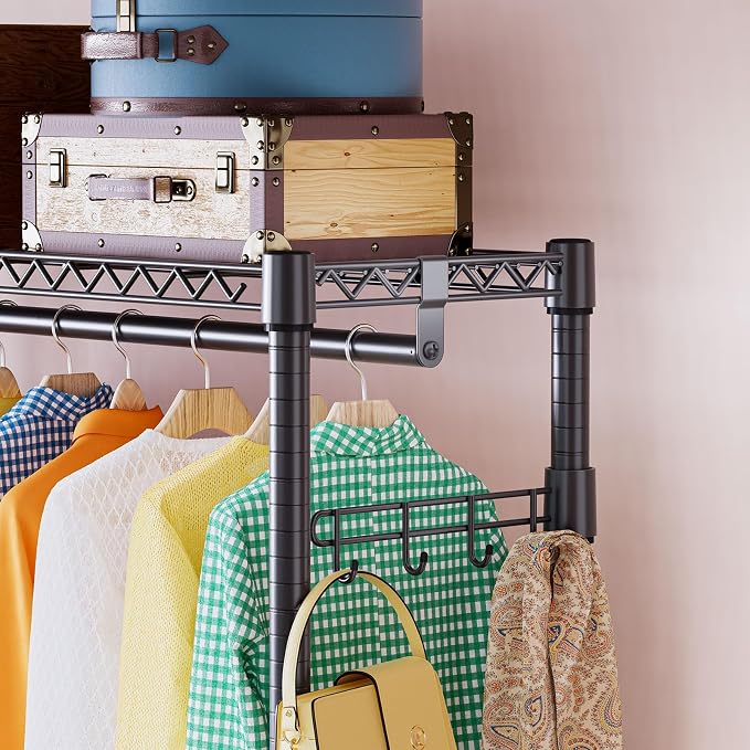 IZEUK 3 Tier Heavy Duty Rolling Garment Rack Wire Clothes Rack - Image 8