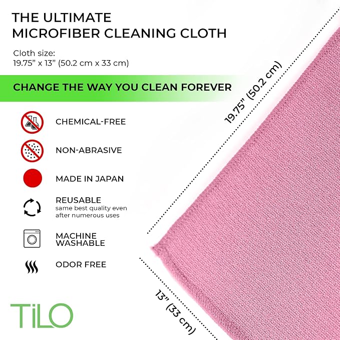 TILO Microfiber Cleaning Cloth – 19x13 Inch Ultra-Absorbent, Streak-Free - Image 5