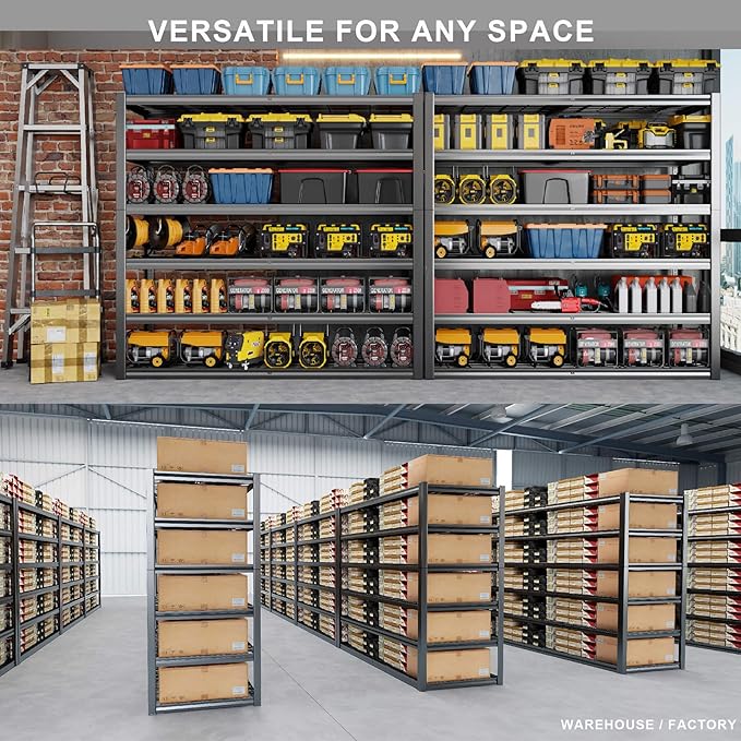 60" Wide Heavy Duty Garage Shelving Adjustable 6 Tier Garage Storage Shelves - Image 6