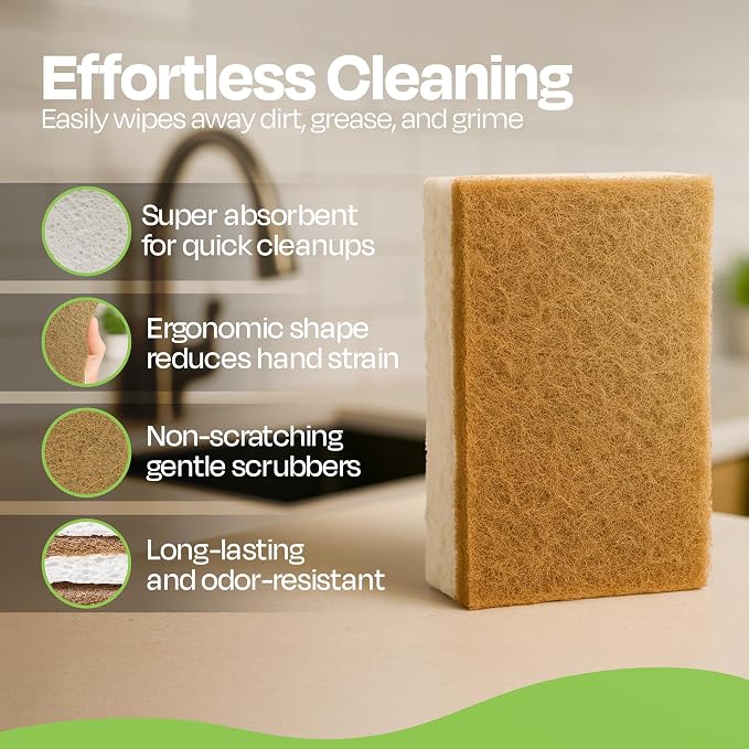 Natural Kitchen Sponges Pack of 12 - Image 7