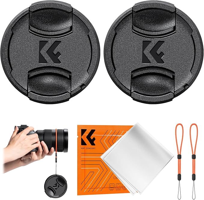 K&F CONCEPT 40.5mm Front Lens Cap Cover Kit, 5-in-1 Center Pinch Lens Cover + - Image 9