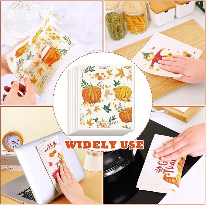 6 Pcs Swedish Kitchen Dish Towels Kitchen Cloths Reusable Sponge Cleaning - Image 6