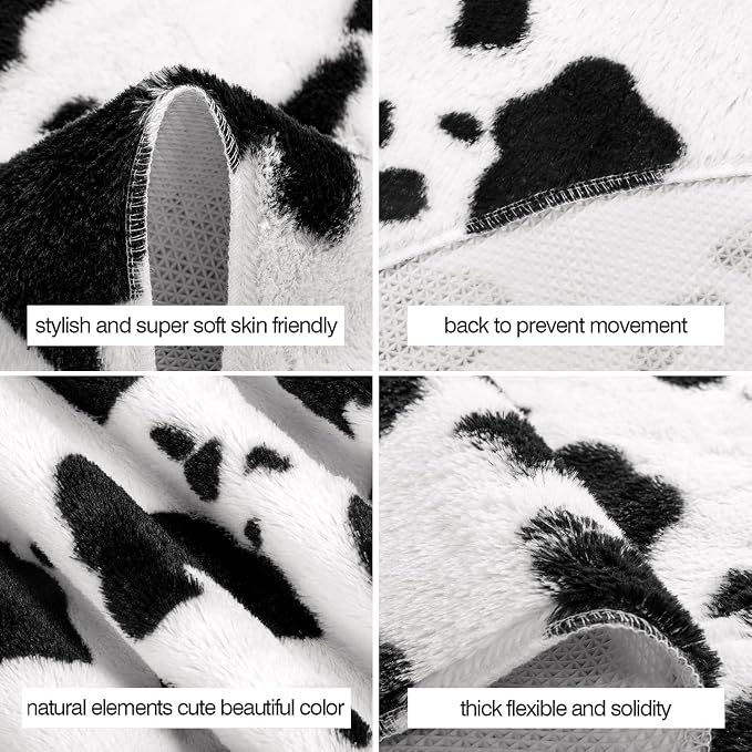 MACEVIA Faux Cowhide Rug, Cute Cow Print Rugs Animal Area Carpet Western Decor - Image 5