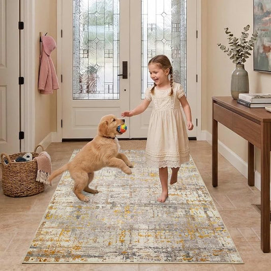 3x5 Washable Entryway Rug, Non Slip Boho Runner Rugs by Rugxara