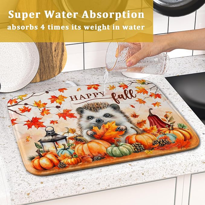 Happy Fall Dish Drying Mat - Image 7
