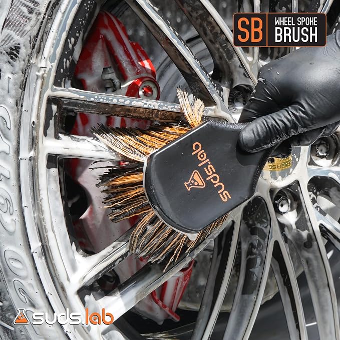 Suds Lab SB Wheel Spoke Tire Brush, Soft Bristle Wheel Cleaner Brush - Image 6