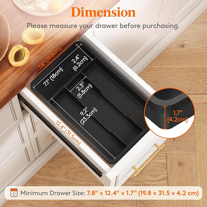 Lifewit Silverware Tray, Cutlery Drawer Organizer Storage - Image 2