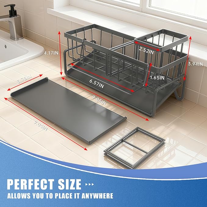 Sponge Holder for Kitchen Sink Caddy，Sink Caddy Organizer - Image 2