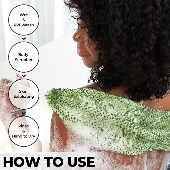 African Net Sponge Authentic -2 Pieces Exfoliating Scrubber - Image 3