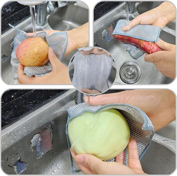 Double layer metal wire scratch free cloth, dry and wet dual-purpose metal wire - Image 4