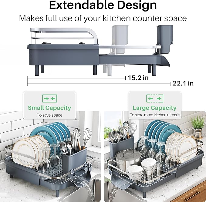 Dish Drying Rack, Expandable Dish Rack - Image 2