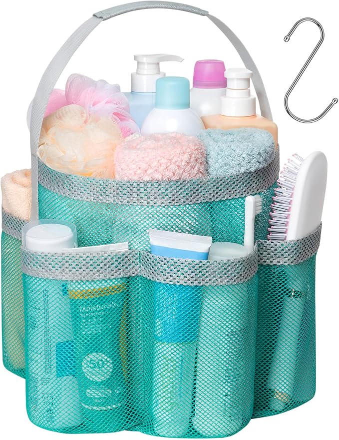 F-color Mesh Shower Caddy Portable, Large Capacity Shower Bag Basket Tote by F-color