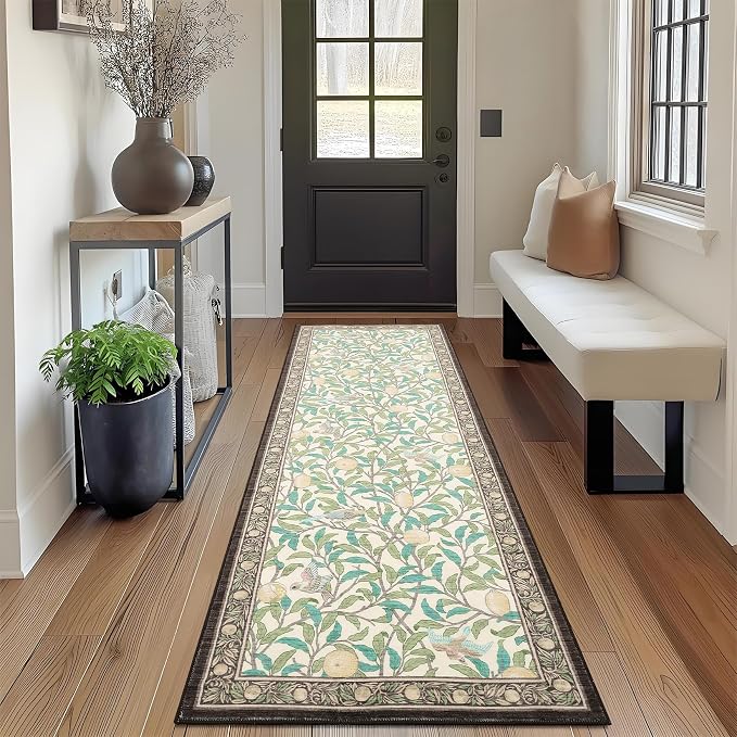 GarveeHome 2x6 Runners for Hallways Non Slip, Boho Leaf Kitchen Runner Rug - Image 2