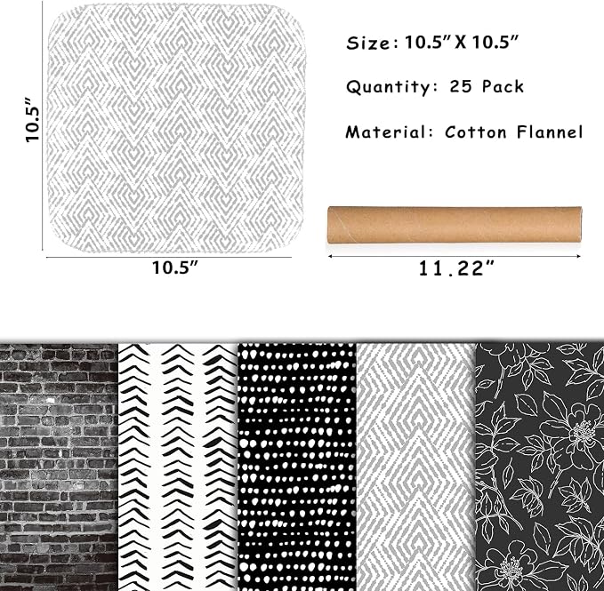 25 Pack Reusable Tissue Paperless Towel Roll Washable Cotton - Image 2