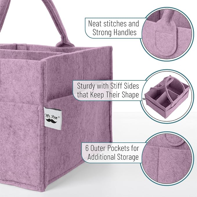 Mr. Pen- Baby Diaper Caddy Organizer, Orchid Mist, Baby Caddy Organizer - Image 3