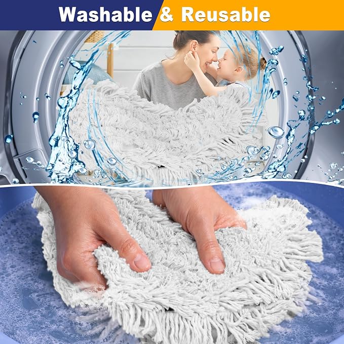 41" Commercial Dust Mop Replacement Heads: Resuable Washable Industrial Cotton - Image 4