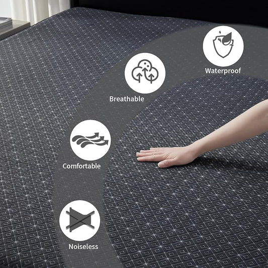 BEDLORE Twin Mattress Protector, Waterproof Noiseless Mattress Cover - Image 2