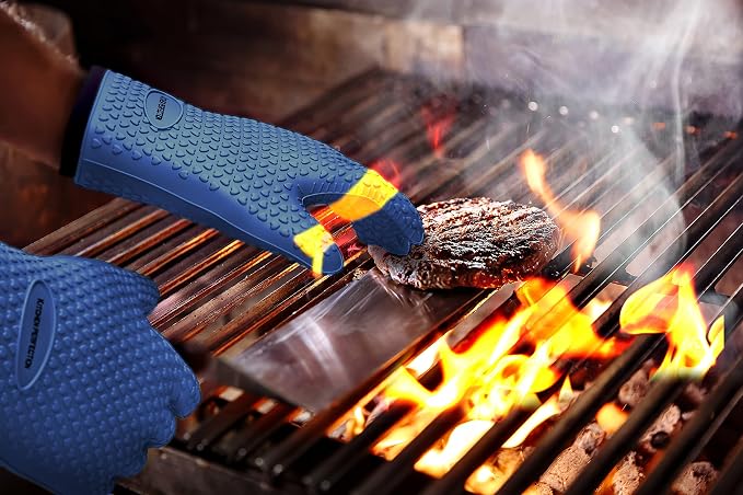 KITCHEN PERFECTION S Silicone Smoker Oven Gloves -Extreme Heat Resistant BBQ - Image 8