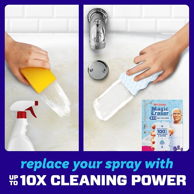 Mr. Clean Magic Eraser Sponge, Bathroom Cleaner, Shower Cleaner, Tub Cleaner - Image 3