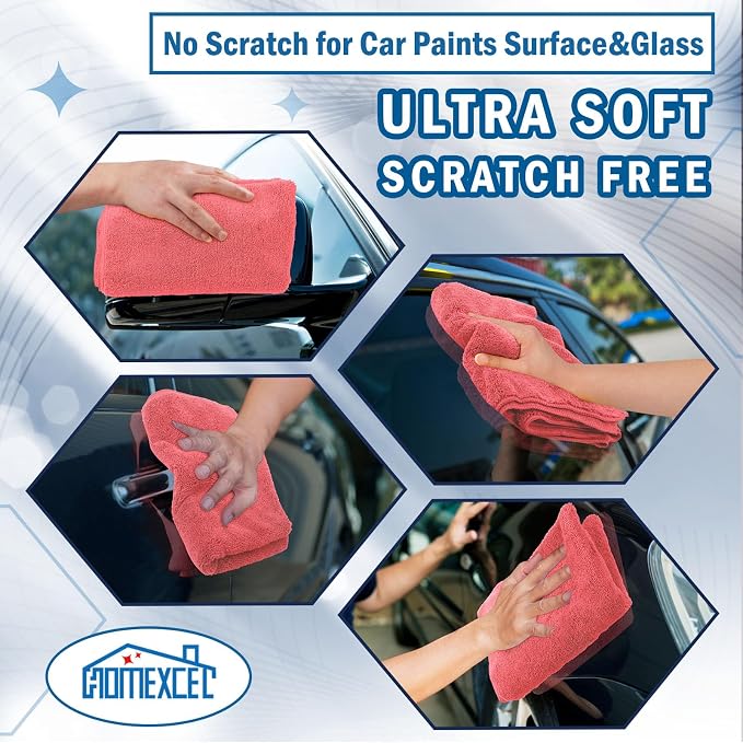 HOMEXCEL Professional Large Microfiber Car Drying Towels 2 Pack, Lint Free - Image 6