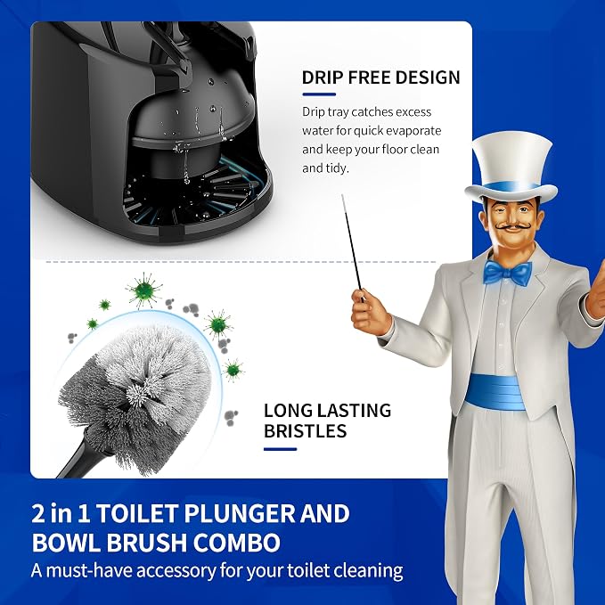 MR.SIGA Toilet Plunger and Bowl Brush - Image 2