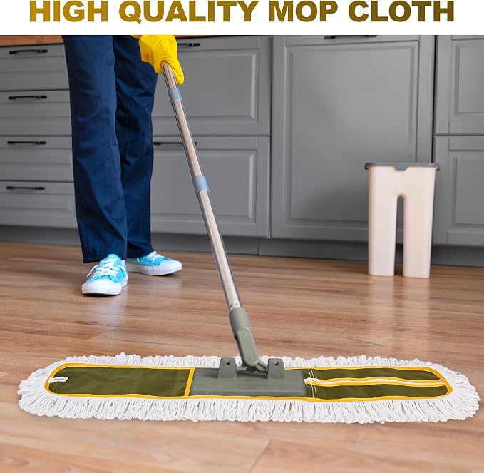 4-Pack 36'' Universal Microfiber and Cotton Mop Pads – Loop End - Image 6